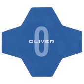 Aangepaste Monogram Blauw Wit Naam Voetbal (Enkel)