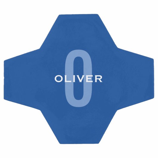 Aangepaste Monogram Blauw Wit Naam Voetbal (Enkel)