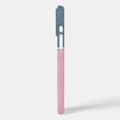 Aangepaste monogram blauwe en roze textuur telefoo Case-Mate iPhone case (Achterkant / Links)