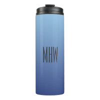 Aangepaste monogram blauwe gradiënt tumbler