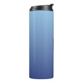 Aangepaste monogram blauwe gradiënt tumbler thermosbeker (Gedraaid links)