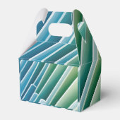 Aangepaste Monogram Blauwe Groene Abstracte Favor Bedankdoosjes (Achterkant)
