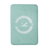 Aangepaste monogram Blauwgroen Munt Groen en Wit Badmat (Voorkant Verticaal)