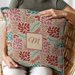 Aangepaste Monogram Bloemen  Gezellige Kerst Kussen