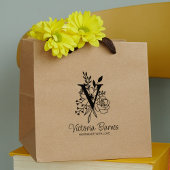 Aangepaste Monogram Bloemen Handgemaakte Business Rubberstempel