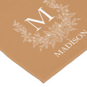 Aangepaste Monogram Bloemen Korte Tafelloper (Hoek)