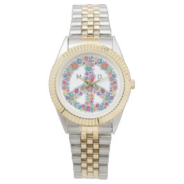 Aangepaste Monogram bloempauze-patroonmonsters Horloge