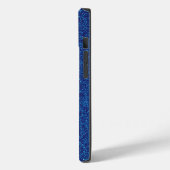 Aangepaste Monogram Blue Glitter-telefoondraagtas Case-Mate iPhone Case (Achterkant / Links)