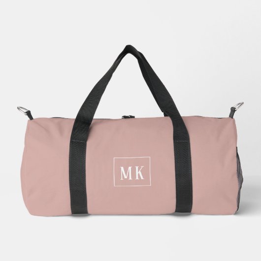 Aangepaste monogram, blush roze overal plunjezak (Voorkant)