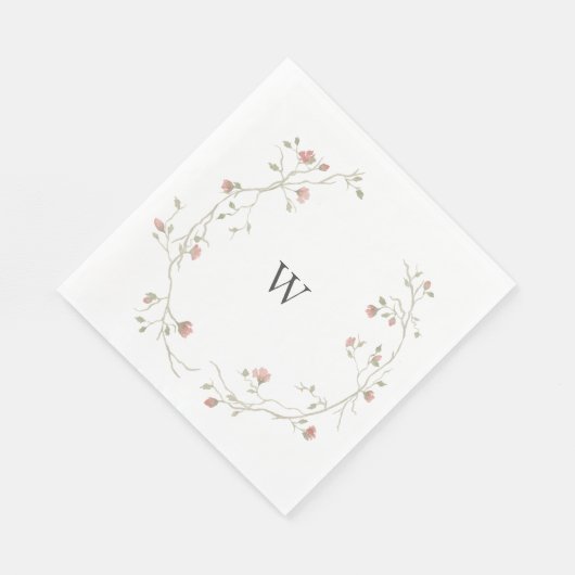 Aangepaste monogram Bohemian Wedding Napkin Servet (Hoek)