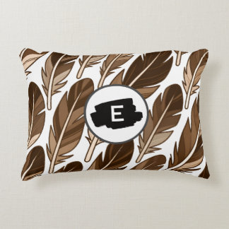 Aangepaste Monogram Boho Accent Kussen – Bruine Ve