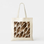 Aangepaste Monogram Boho Canvas tas – Bruine Veren (Achterkant)