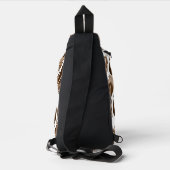 Aangepaste Monogram Boho Feather Sling Bag – Bruin (Achterkant)