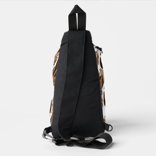 Aangepaste Monogram Boho Feather Sling Bag – Bruin (Achterkant)
