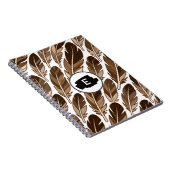 Aangepaste Monogram Boho Spiral Notitieboek Bruine (Rechterzijde)