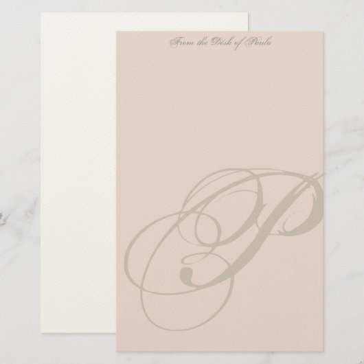 Aangepaste monogram briefpapier (Voorkant / Achterkant)