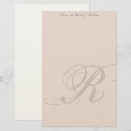 Aangepaste monogram briefpapier (Voorkant / Achterkant)