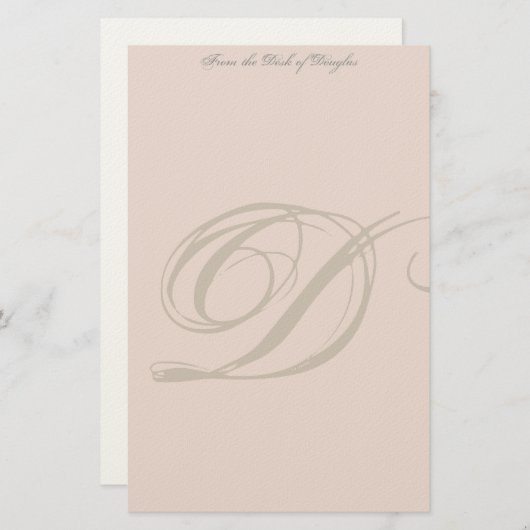 Aangepaste monogram briefpapier (Voorkant / Achterkant)