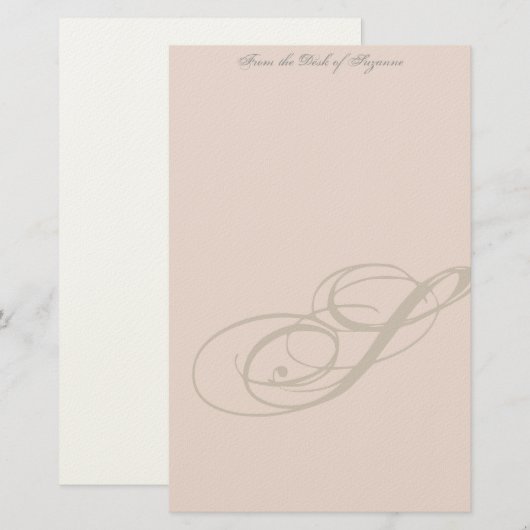 Aangepaste monogram briefpapier (Voorkant / Achterkant)