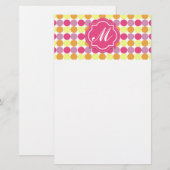 Aangepaste Monogram briefpapier Kleurrijke Stippen (Voorkant / Achterkant)