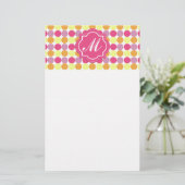 Aangepaste Monogram briefpapier Kleurrijke Stippen (Staand voorkant)