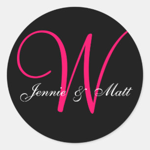 Aangepaste Monogram bruid bruidegom namen Stickers