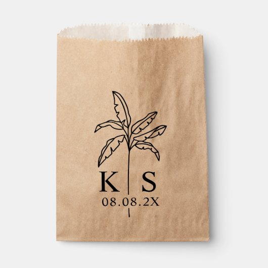 Aangepaste monogram bruiloft Logo Favor Bag Bedankzakje (Voorkant)