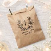 Aangepaste Monogram bruiloft Logo met krans Bedankzakje (Geknipt)