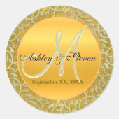 Aangepaste Monogram bruiloft Stickers (Voorkant)