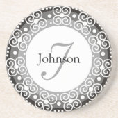 Aangepaste monogram bruiloft zandsteen onderzetter (Voorkant)