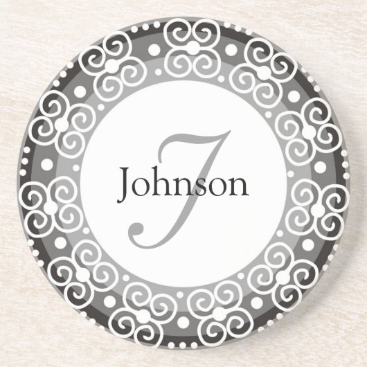 Aangepaste monogram bruiloft zandsteen onderzetter (Voorkant)