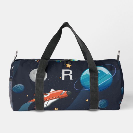 Aangepaste Monogram Buiten Space Shuttle Moon Star Plunjezak (Achterkant)