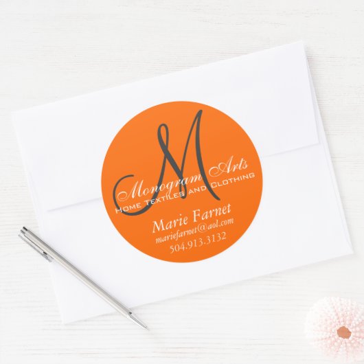 Aangepaste Monogram Business Sticker (Envelop)