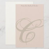 Aangepaste monogram C Stationery Briefpapier (Voorkant / Achterkant)