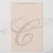 Aangepaste monogram C Stationery Briefpapier (Voorkant)