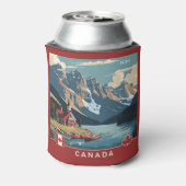 Aangepaste Monogram Canada Reizen Poster Blikjeskoeler (Blikje Achterkant)
