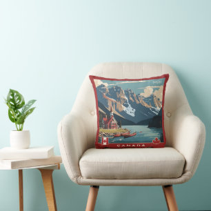 Aangepaste Monogram Canada Reizen Poster Kussen