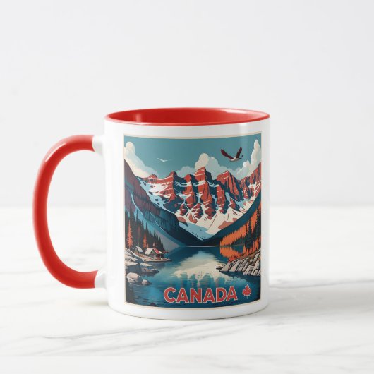 Aangepaste Monogram Canada Reizen Poster Mok (Links)