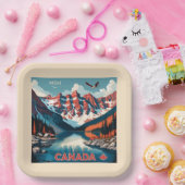 Aangepaste Monogram Canada Reizen Poster Papieren Bordje (Feest)