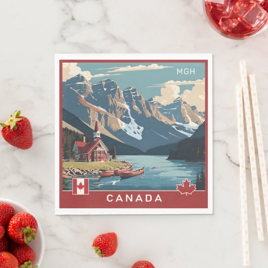 Aangepaste Monogram Canada Reizen Poster Servet (Insitu)