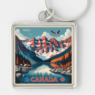 Aangepaste Monogram Canada Reizen Poster Sleutelhanger