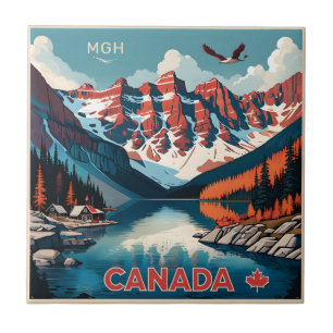 Aangepaste Monogram Canada Reizen Poster Tegeltje