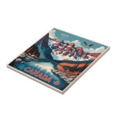 Aangepaste Monogram Canada Reizen Poster Tegeltje (Zijkant)