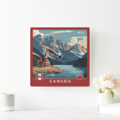 Aangepaste Monogram Canada Reizen Poster Vierkante Klok (Huis)