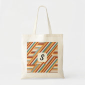 Aangepaste monogram Canvas tas | Moderne retro jar (Voorkant)