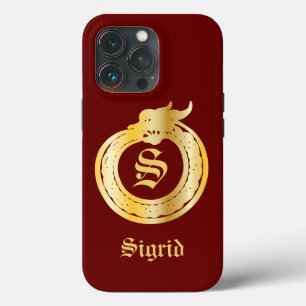 Aangepaste monogram Celtic Style Gold Toned urobor Case-Mate iPhone Case