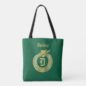 Aangepaste monogram Celtic Style Gold Toned urobor Tote Bag (Achterkant)