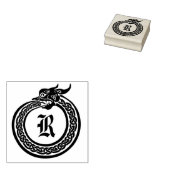 Aangepaste monogram Celtic Style Ouroboros Rubberstempel (Gestempeld)