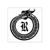 Aangepaste monogram Celtic Style Ouroboros Rubberstempel (Afrduk)