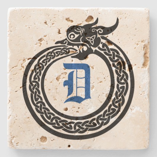 Aangepaste monogram Celtic Style Ouroboros Stenen Onderzetter (Voorkant)